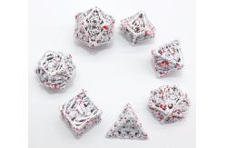 China Hand Carved White Mini Polyhedral Dice DND 7 Piece Set Portable supplier
