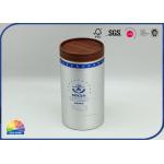 4c Uv Print 182gsm Silver Cardboard Tube Packaging For Coffee Tea for sale