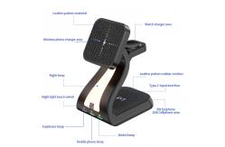 China Desktop Qi Wireless Fast Charger Stand 3 In 1 Wireless Charging Dock Station supplier