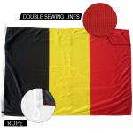 Belgium National Flag 3x5' Knitted Polyester Rope And Loops Customized Indoor Outdoor for sale
