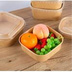 Square Take Away Food Packaging Paper Bowl Disposable Eco Friendly 750ml for sale