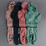 250gsm Pullover Sweat Shirt Toddler Sweatshirt Jogger Pants Set French Terry Fabric for sale