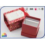 Rigid Handmade Jewelry Paper Gift Box With Bow Ribbon Shimmering Powder for sale