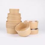 Bamboo Pulp Paper Takeaway Soup Bowls Disposable Biodegradable 1200ML With Lids for sale