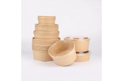 China Bamboo Pulp Paper Takeaway Soup Bowls Disposable Biodegradable 1200ML With Lids supplier