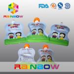 Silvery Stand Up Spouted Pouches Full Printed With Handle / Lable