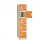 Steel Furniture 1 Line 5 Doors Metal Lockers Structure Wardrobe for sale