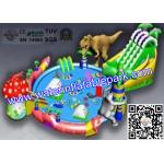 Funny Animal World Inflatable Water Park , Inflatable Entertainment Park with Pool for sale