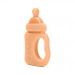Brown ODM Silicone Teether Milk Bottle Teether Customized Food Grade for sale