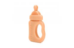 China Brown ODM Silicone Teether Milk Bottle Teether Customized Food Grade supplier