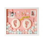 Pine Wood Baby Memory Box , Permanent Diy Hand And Foot Print Mud / Baby Hair Souvenir for sale