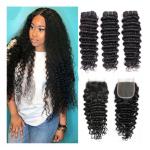 Comfortable Cambodian Virgin Hair Deep Curly Double Wefting 100 Grams / Piece for sale