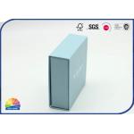 small Blue Customized Paper Hinged Lid Gift Box Designed Matte Lamination