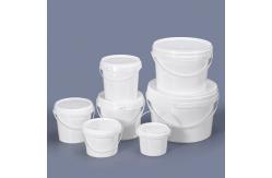 China Logo Printing Food Grade White Plastic Buckets and Customizable supplier