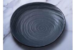 China SGS Irregular Dark Night Porcelain Dessert Plates supplier