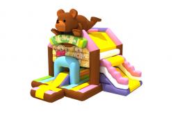 China High Safety Kids Inflatable Jump House Mini Fat Bear Bouncy With Slide supplier