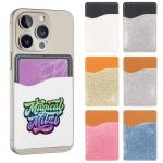 Custom Leather Sparkle Sublimation Phone Card Holder for sale