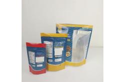 China MOPP Plastic Stand Pouch Sachet Packaging Transparent Window CMYK Pantone supplier