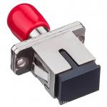 Low Insertion Loss SC UPC to ST UPC Simplex Optical Adapter in Metal Case with Flange for sale