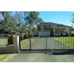 Galvanized Tube Powder Coated Steel Metal Fence Black Steel Fence for sale