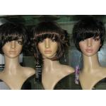 Brown Petite Curly Bang Synthetic Hair Wigs 10” - 30”Length OEM ODM for sale