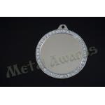 Glitter Color Custom Silver Medals , Custom Engraved Medallions Round Shape for sale