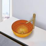 Round Glass Wash Basin 24K Gold Color Bathroom Sinks Easy Maintain for sale