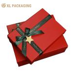 Customized Size Eco-Friendly Clothing Scarf Gift Packaging Box with Red Lid and Base for sale