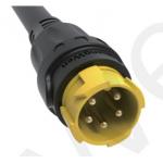 M19 Connector 5pin Yellow 15A Solder Overmolded Aluminum Alloy Shell Nylon IP67 for sale