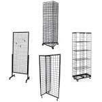 Metal Black Wire Grid Display Racks Gridwall Panel Merchandise Hardware Display Stands for sale