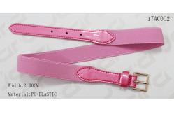 China Shiny PU Tip Pink Kids Elastic Belts Elastic Tape / Glittery PU Available supplier