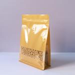 Durable Kraft Paper Bags With Visible Window For Food Packaging Greaseproof Customizable