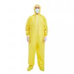 Yellow Disposable Protective Coverall With Shoe Cover S-3XL 20-60gsm for sale