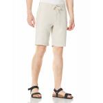 Zipper Closure Pure Linen Mens Casual Drawstring Shorts Mid Waist Straight Leg