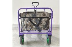 China PVC Coating Folding Wagon Cart With Retractable Handle Double Oxford Cloth Pockets supplier