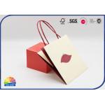 Cube Shaped White Paper Present Bags With Handles Cookie Box Package