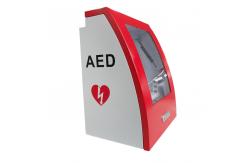 China Universal Red Curved Alarmed Wall Mount AED Cabinet For Illumination supplier
