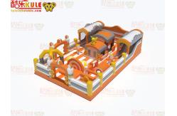 China Inflatable Orange Yellow Style Jumping Castle With Slides Games supplier