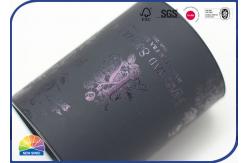 China Dark Gold Pattern Composite Paper Tube With Tactile Paper Surface Plastic End supplier