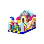 Commercial Inflatable Double Slides Clown Inflatable Slides Castle For Kids for sale