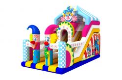 China Commercial Inflatable Double Slides Clown Inflatable Slides Castle For Kids supplier