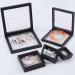 Black Luxury Jewelry Display Cases Plastic Protective Box With PE Film For Jewelry for sale