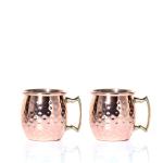 Factory Custom 65ml  Moscow mule rose gold finished with handles stainless steel mug for sale