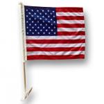 11 X 13 USA Car Flags Knitted Polyester Single Reverse Double Stitch Hemming With Heavy Duty Pole for sale