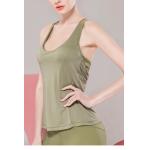 Sexy Back Deep Neck Flatlock stitching Womens Yoga Tank Top BSCI certified for sale