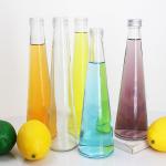 Factory Wholesale Clear Empty Square Juice Bottle Beverage Bottle Glass  8oz 16oz for sale