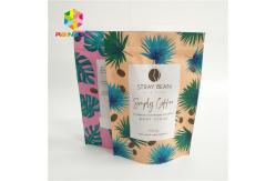 China Custom Printed Stand Up Pouch Packaging Zipper Bag Resealable For Coffee Beans supplier