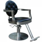 PU Leather Black Salon Hair Styling Chairs Thick Metal Frame With Hydraulic Pump for sale