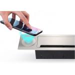 Desktop Cable Cubby Box / Wireless Charging Countertop Socket Brush Multimedia Information Box