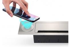 China Desktop Cable Cubby Box / Wireless Charging Countertop Socket Brush Multimedia Information Box supplier